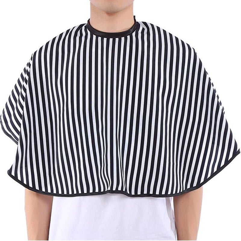 woobles Hair Cutting Barber Cape Apron Hairdressing Salon Gown Bib Vertical Stripes Soft Cloth - Image 1